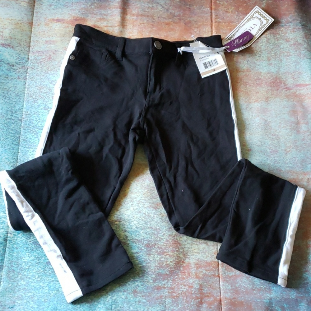 Vigoss Black with White Stipe Skinny Jeans
